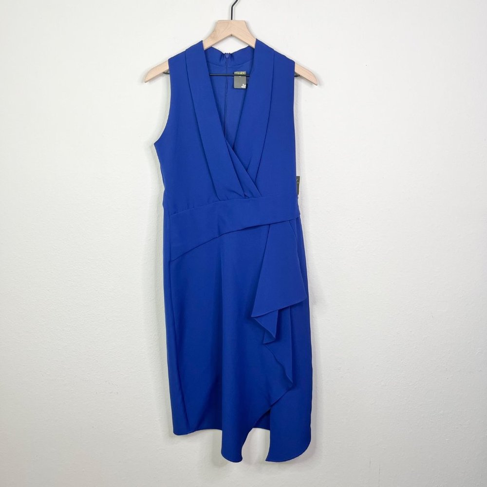 Taylor Women's Sleeveless Navy V-Neck Sheath Dress NWT Work Dinner Wedding Sz 6